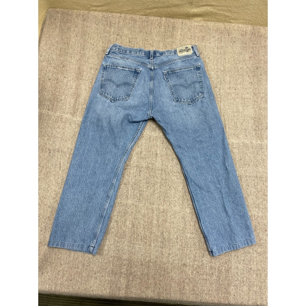 vintage Levi's Silver Tab Jeans mens 32x27 blue 1990s straight Leg - Picture 9 of 10